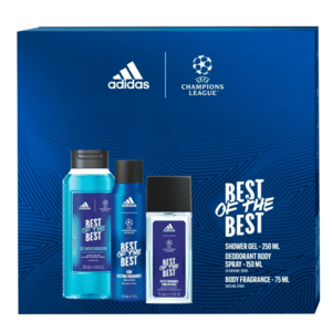 Adidas UEFA Best Of The Best - deodorant s rozprašovačem 75 ml + sprchový gel 250 ml + deodorant ve spreji 150 ml obraz