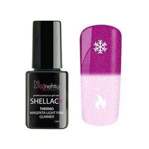 Ráj nehtů UV gel lak Shellac Me Thermo 12ml - Magenta-Light Pink Glimmer obraz