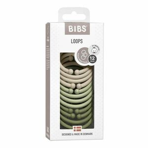BIBS Loops kroužky 12 ks - Vanilla / Sage / Olive obraz