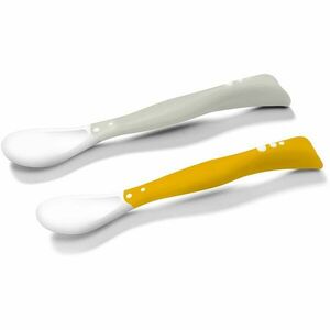 BabyOno Be Active Flexible Spoons lžička Grey/Yellow 2 ks obraz