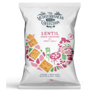 BOMBUS Lentil snack crackers sweet chilli 100 g obraz