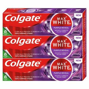 COLGATE Max White Purple Reveal bělicí zubní pasta 3x 75ml obraz