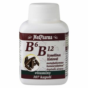 MEDPHARMA Vitamín B6 + B12 + kyselina listová 107 kapslí obraz