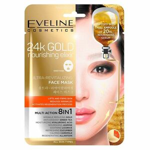 EVELINE 24k Gold Ultra oživující vyživující pleťová textilní maska s 24k zlatem 20 ml obraz