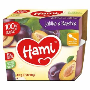 HAMI První lžička 100% ovoce Švestka a jablko od 4.měsíce 4x100 g obraz