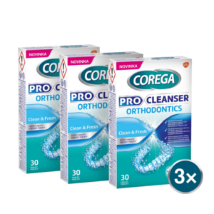 Corega čisticí tablety Pro Cleanser Orthodontics 3 x 30 tablet obraz