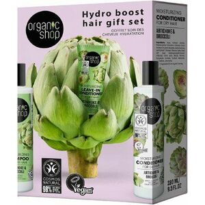 Organic Shop Dárková sada pro vlasy Hydro boost - šampon + kondicionér + bezoplachový kondicionér obraz