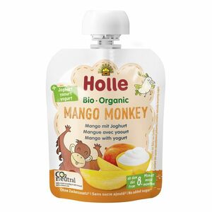 Holle Mango Monkey - BIO Dětské ovocné pyré s jogurtem 85 g obraz