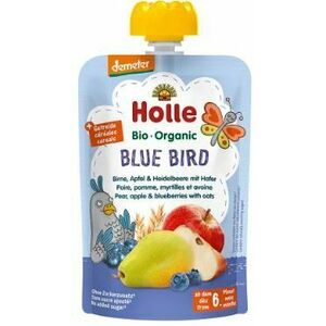 Holle Bio pyré Blue bird- Hruška, jablko a borůvky s vločkami 100 g obraz
