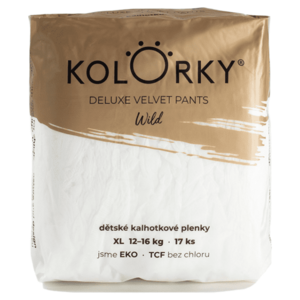 KOLORKY Deluxe velvet pants Jednorázové kalhotkové EKO plenky wild XL (12-16 kg) 17 kusů obraz