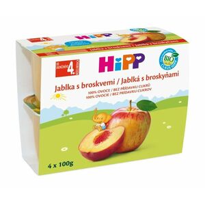 Hipp OVOCE 100% BIO Jablka s broskvemi 4x100 g obraz