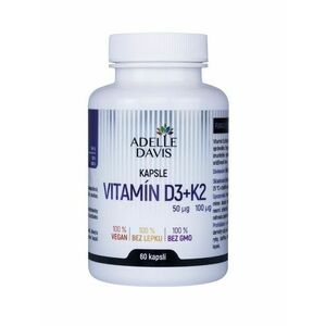 Adelle Davis Vitamín D3 50 mcg + K2 100 mcg 60 kapslí obraz