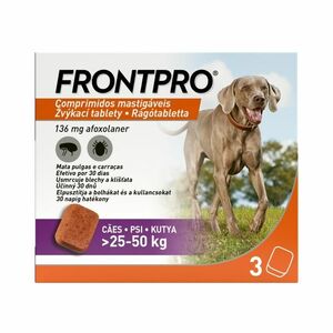 FRONTPRO Žvýkací tablety pro psy 25-50 kg 136 mg 3 tablety obraz