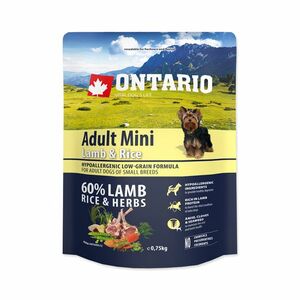 Ontario Adult Mini Lamb&Rice granule 0, 75 kg obraz