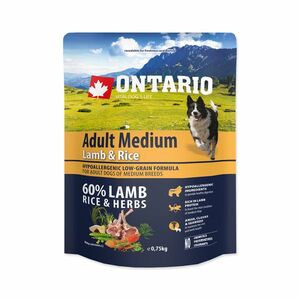 Ontario Adult Medium Lamb&Rice granule 0, 75 kg obraz