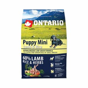 Ontario Puppy Mini Lamb&Rice granule 2, 25 kg obraz