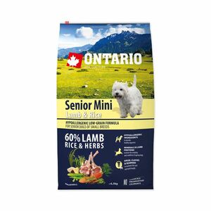 Ontario Senior Mini Lamb&Rice granule 6, 5 kg obraz