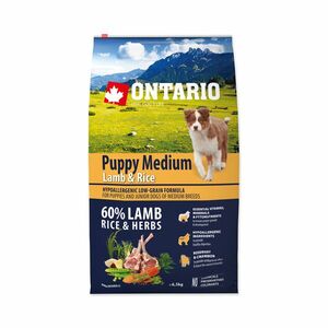 Ontario Puppy Medium Lamb&Rice granule 6, 5 kg obraz