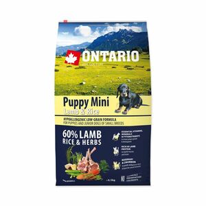 Ontario Puppy Mini Lamb&Rice granule 6, 5 kg obraz