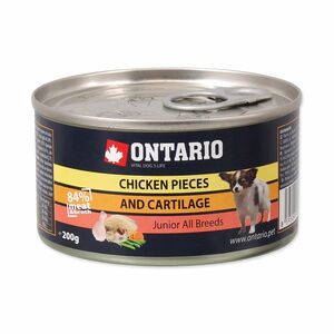 Ontario Junior Kuřecí kousky a chrupavky konzerva 200 g obraz