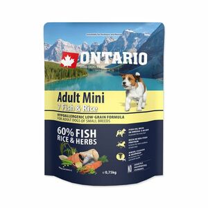 Ontario Adult Mini Fish&Rice granule 0, 75 kg obraz