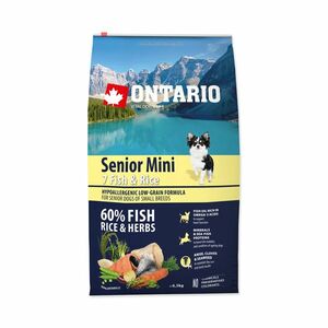 Ontario Senior Mini Fish&Rice granule 6, 5 kg obraz