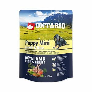 Ontario Puppy Mini Lamb&Rice granule 0, 75 kg obraz