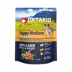 Ontario Puppy Medium Lamb&Rice granule 0, 75 kg obraz
