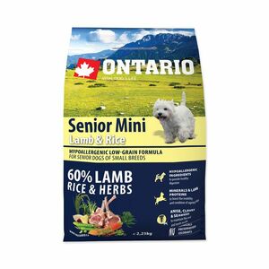 Ontario Senior Mini Lamb&Rice granule 2, 25 kg obraz
