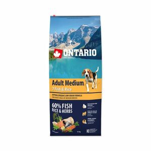Ontario Adult Medium Fish&Rice granule 12 kg obraz