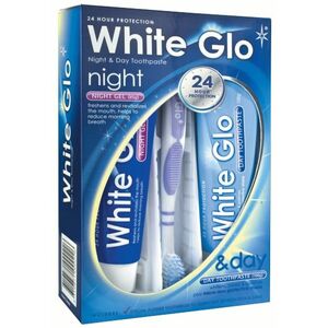 White Glo Noční a denní bělicí zubní pasty + ZDARMA kartáček obraz