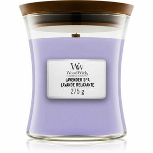 Woodwick Lavender Spa vonná svíčka s dřevěným knotem 275 g obraz