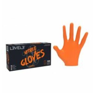 L3VEL3 Nitrile Gloves Orange M 100 ks obraz