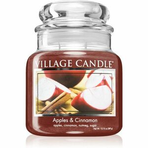Village Candle Apples & Cinnamon vonná svíčka (Glass Lid) 389 g obraz