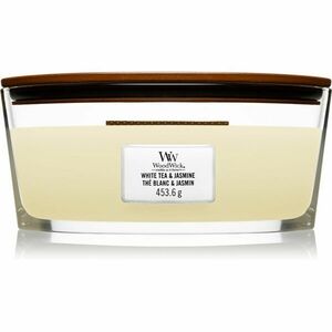 Woodwick White Tea & Jasmine vonná svíčka s dřevěným knotem (hearthwick) 453.6 g obraz