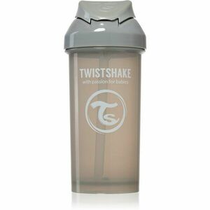 Twistshake Straw Cup Grey láhev s brčkem 6 m+ 360 ml obraz