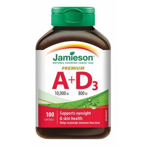 Jamieson Vitamíny A a D Premium 10000 IU / 800 IU 100 kapslí obraz