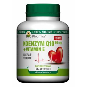 Bio Pharma Koenzym Q10 Forte 60 mg + Vitamín E 120 tobolek obraz