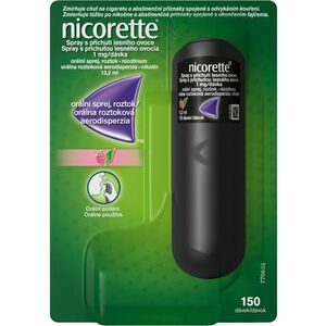 Nicorette ® Spray s příchutí lesního ovoce 1mg/dávka, orální sprej, roztok pro odvykání kouření, 13.2 ml obraz