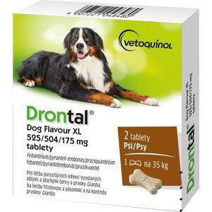 Drontal Dog Flavour XL 525/504/175 mg tablety 2 ks obraz