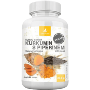 Allnature Kurkumin s piperinem bylinný extrakt 60 kapslí obraz