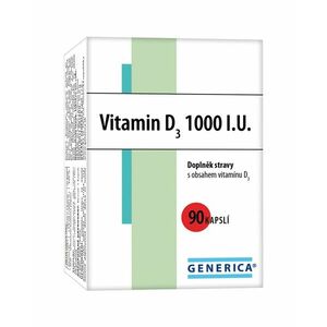 Generica Vitamin D3 1000 I.U. 90 kapslí obraz