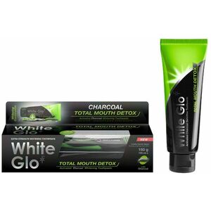 White Glo bělící zubní pasta Total Detox Charcoal + zubní kartáček 150 g obraz