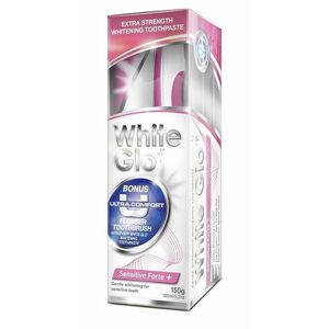 White Glo Zubní pasta Sensitive Forte + Kartáček a mezizubní kartáček 150 g obraz