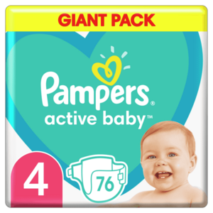 Pampers Active Baby plenky vel. 4, 9-14 kg, 76 ks obraz
