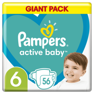 Pampers Active Baby plenky vel. 6, 13-18 kg, 56 ks obraz