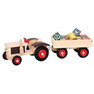 Bino Traktor s gumovými koly a vlekem 1 ks obraz