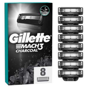 Gillette Mach3 Charcoal Náhradní hlavice do holicího strojku pro muže 8 ks obraz