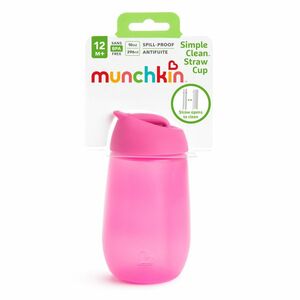 Munchkin Simple Clean lahvička s brčkem 12m+, růžová 296 ml obraz