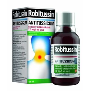 Robitussin Antitussicum 7, 5mg/5ml, sirup na suchý kašel 100 ml obraz